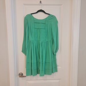 Ann Taylor Green Long Sleeve Dress